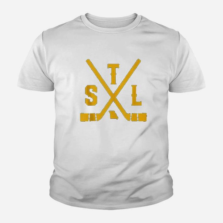 Vintage St Louis Ice Hockey Sticks State Outline Youth T-shirt