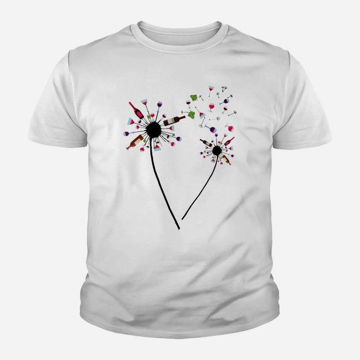 Wine Dandelion Drinking Wine Rosé For Wine Lovers Rosé Lover Youth T-shirt