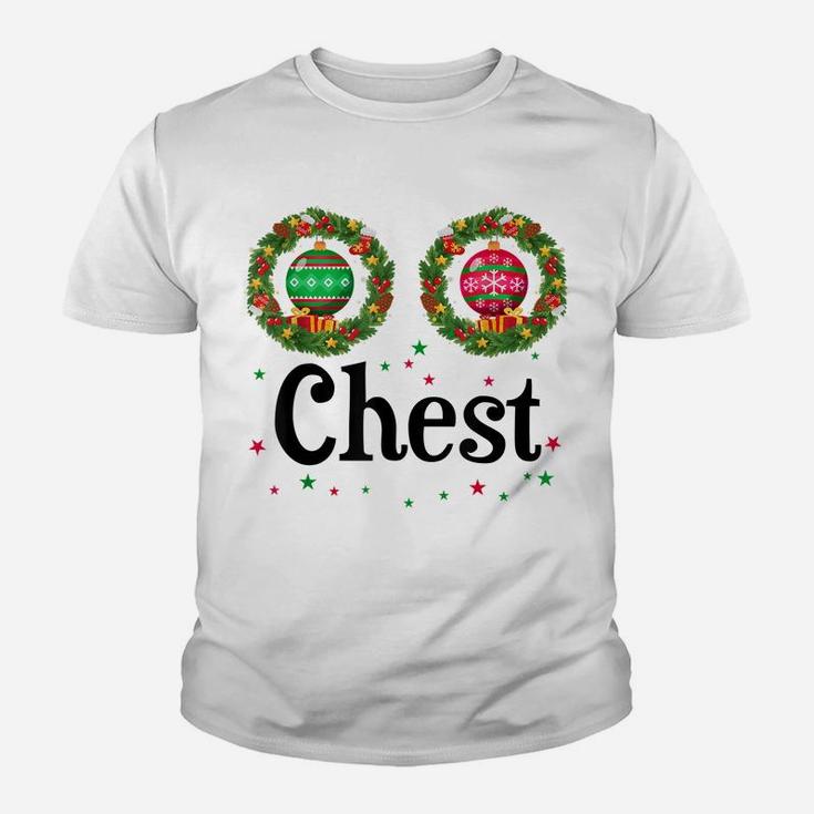 Women Chest Chestnuts Couple Costume Christmas Wreath Youth T-shirt