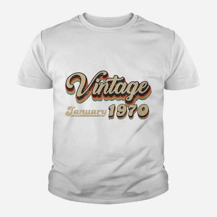 Womens 50Th Birthday Gift Vintage January 1970 Fifty Years Old Youth T-shirt
