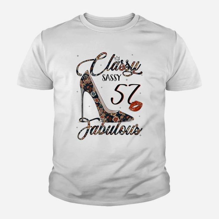 Womens Classy Sassy 57 Fabulous Flower High Heel 57Th Birthday Youth T-shirt