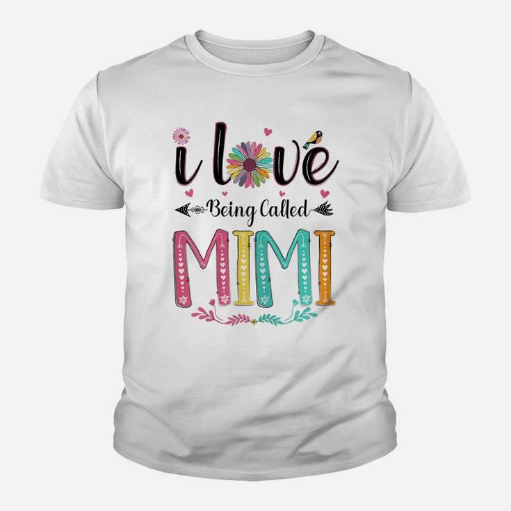 Womens I Love Being Called Mimi Daisy Flower For Grandma Youth T-shirt