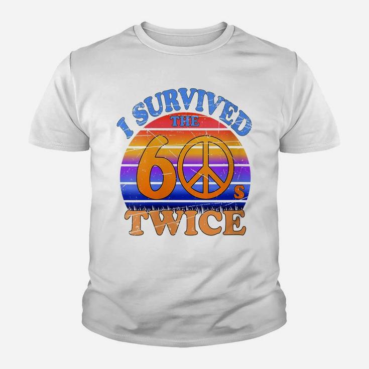 Womens I Survived The Sixties Twice Hippie Retro Vintage Design Youth T-shirt