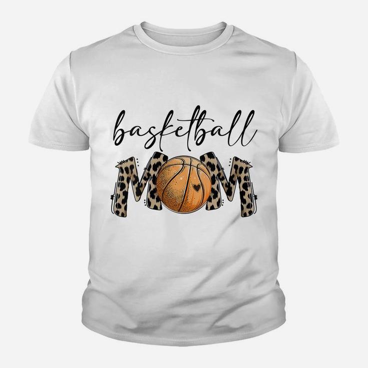 Womens Leopard Basketball Mom Proud Basketball Players Mom Funny Youth T-shirt