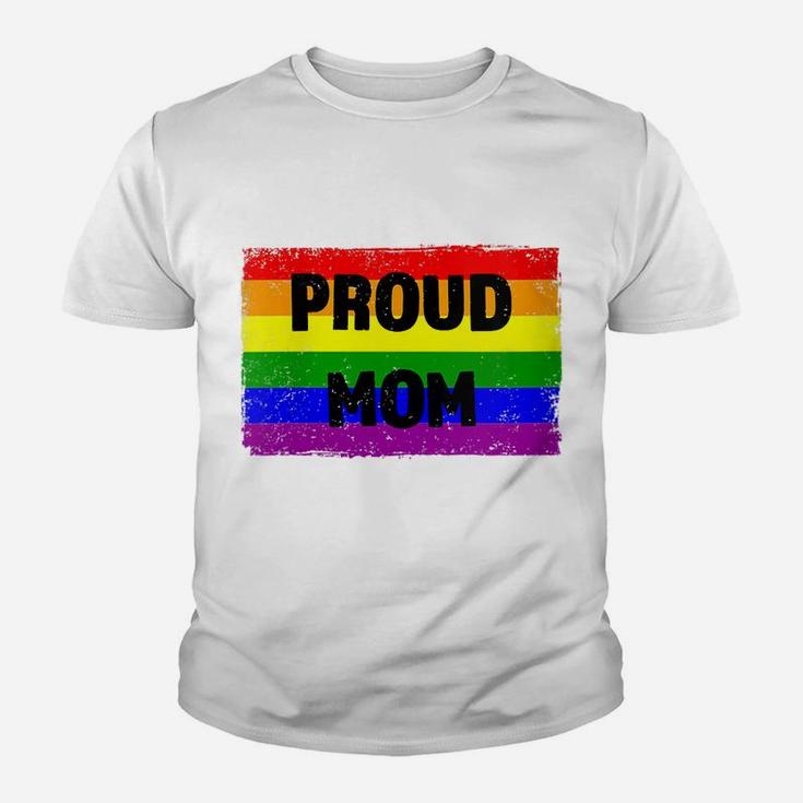 Womens Lgbtq Gay Pride Rainbow Support Ally Proud Mom Family Youth T-shirt