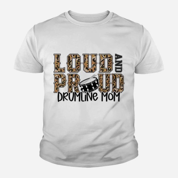 Womens Loud And Proud Drumline Mom Leopard Print Cheetah Pattern Youth T-shirt