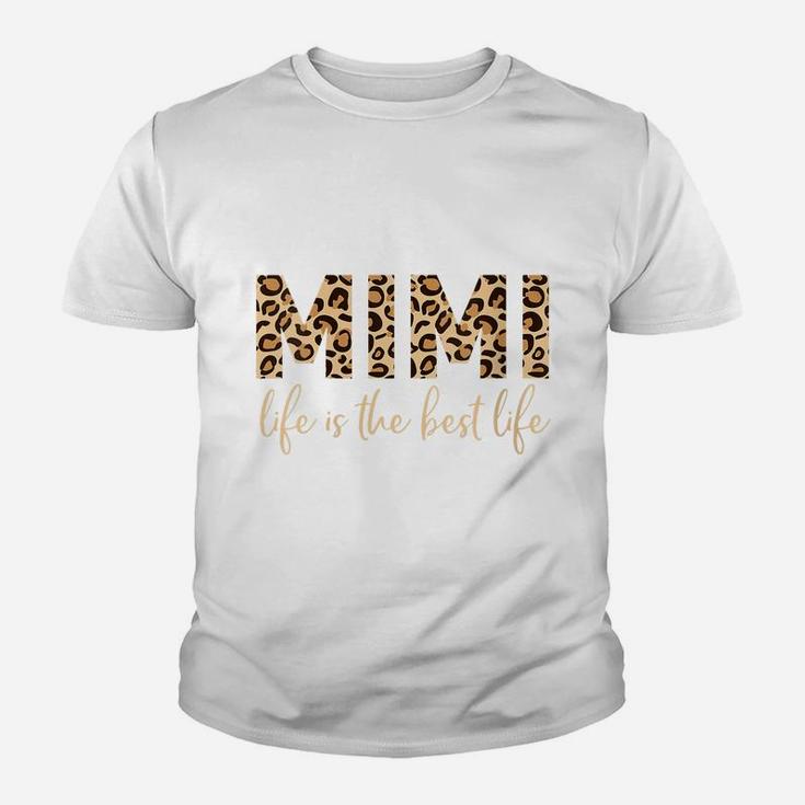 Womens Mimi Life Shirt For Grandma Mothers Day Gift Leopard Funny Youth T-shirt
