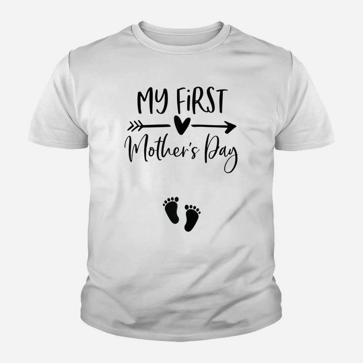 Womens My First Mothers Day Pregnancy Announcement Shirt Mom To Be Youth T-shirt