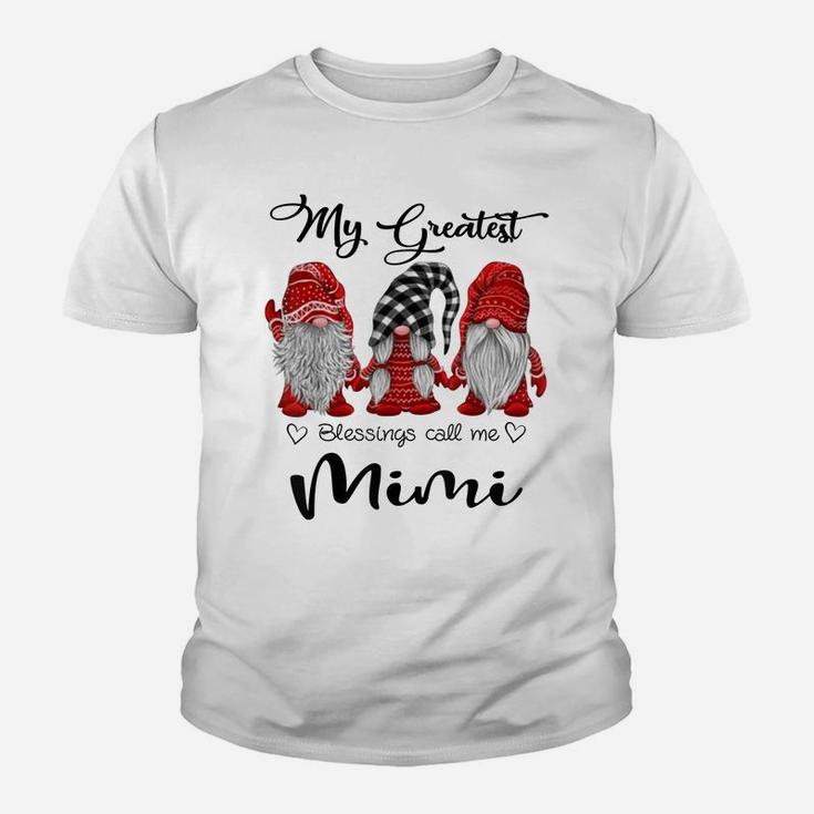 Womens My Greatest Blessings Call Me Mimi Gnome Grandma Gift Youth T-shirt