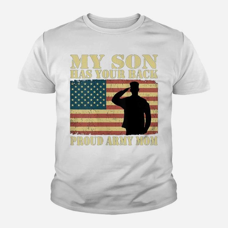 Womens My Son Has Your Back - Proud Army Mom Military Mother Gifts Youth T-shirt