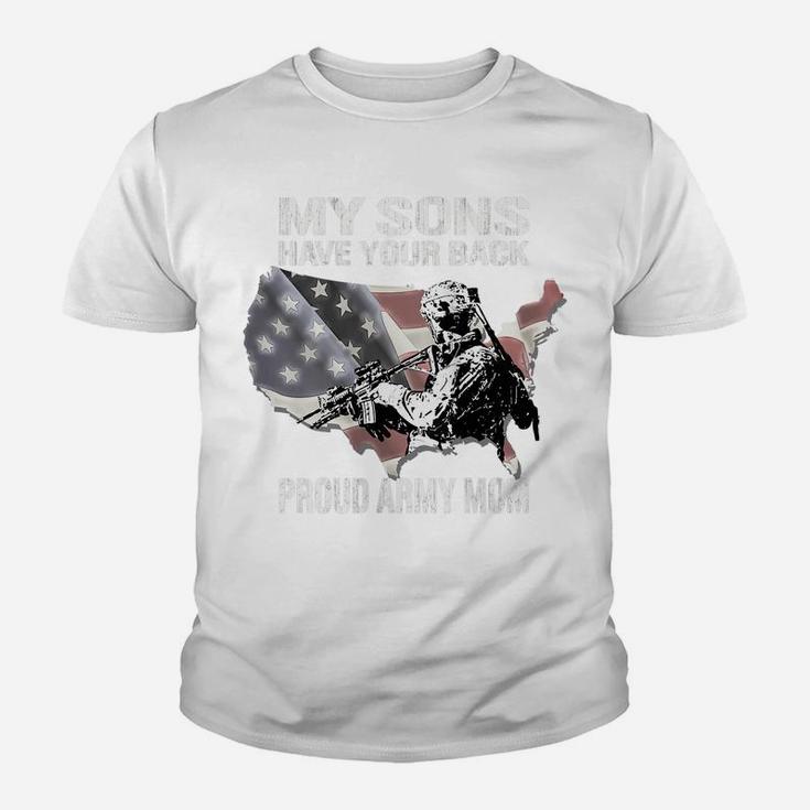 Womens My Sons Have Your Back - Proud Army Mom Military Mother Gift Youth T-shirt