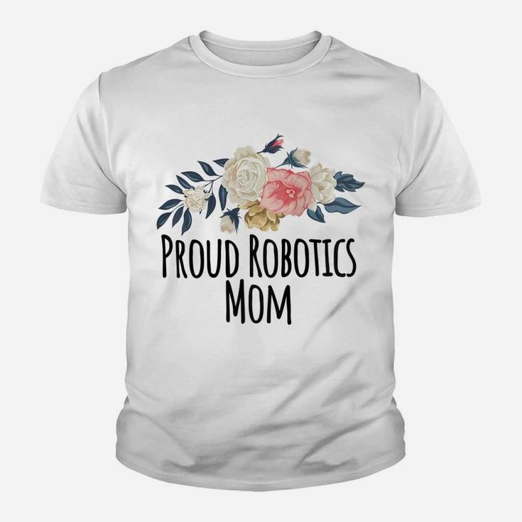 Womens Proud Robotics Mom, Floral Flowers Gift Raglan Baseball Tee Youth T-shirt