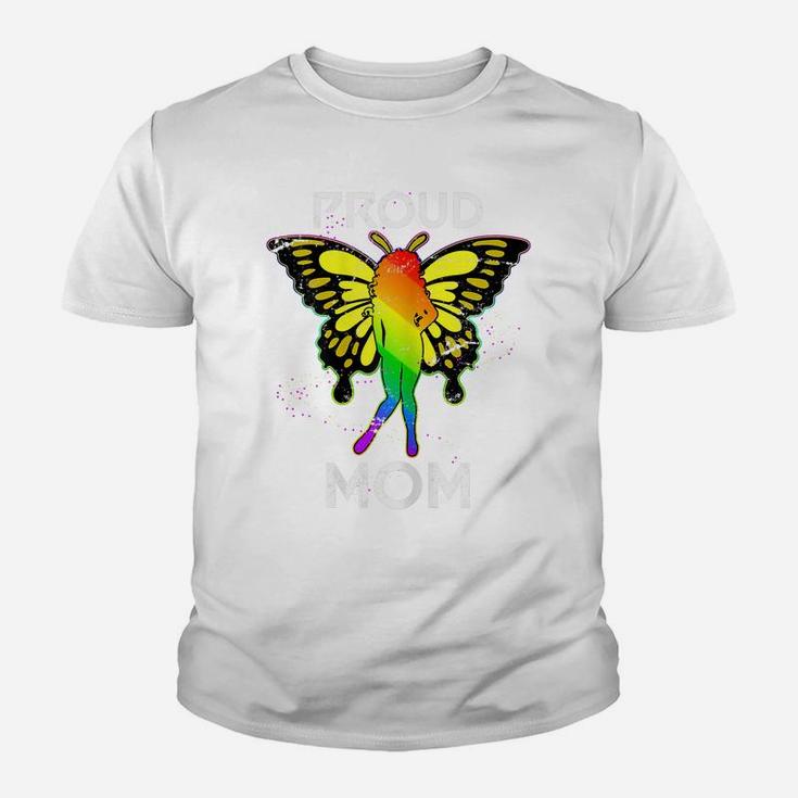 Womens Rainbow Butterfly Proud Lesbian Mom Mothers Day Gift Lgbt Youth T-shirt
