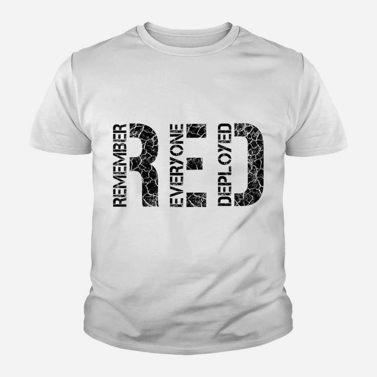 Womens Red Friday Military Veteran - Remember Everyone Deployed Youth T-shirt