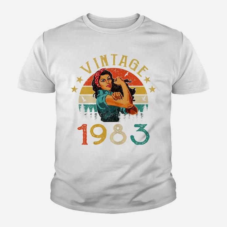 Womens Retro Vintage 1983 Made In 1983 38 Years Old 38Th Birthday Youth T-shirt