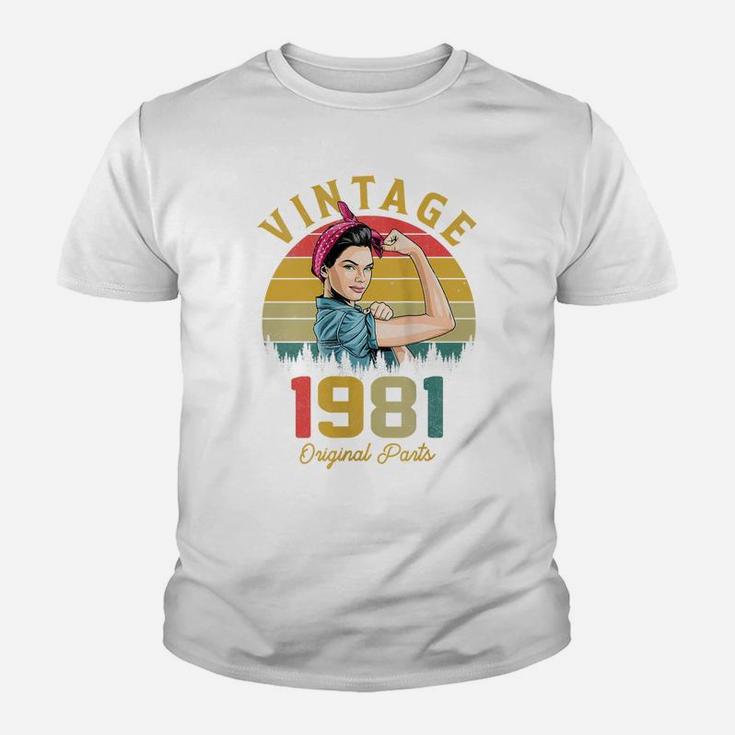 Womens Vintage 1981 Made In 1981 40Th Birthday 40 Years Old Gift Youth T-shirt