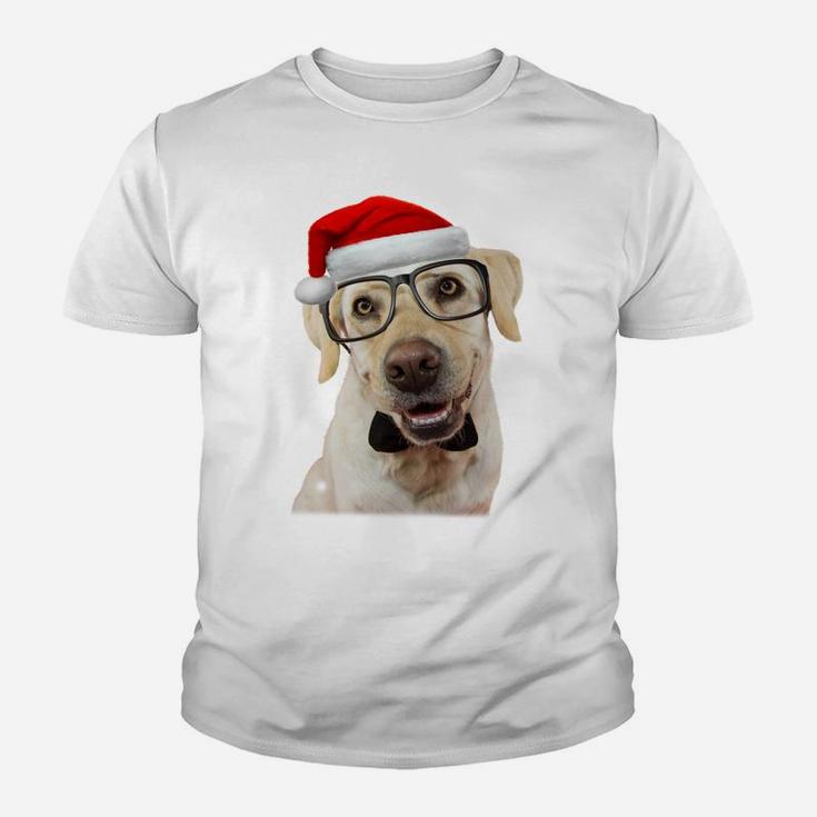 Yellow Lab Shirt Glasses Tie Santa Hat Funny Christmas Gift Sweatshirt Youth T-shirt