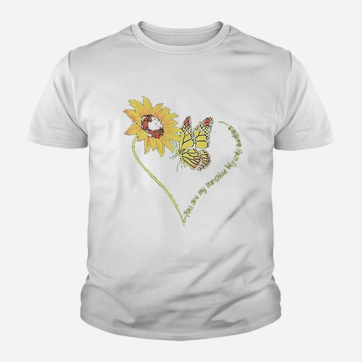 You Are My Sunshine Sunflower And Butterfly Youth T-shirt