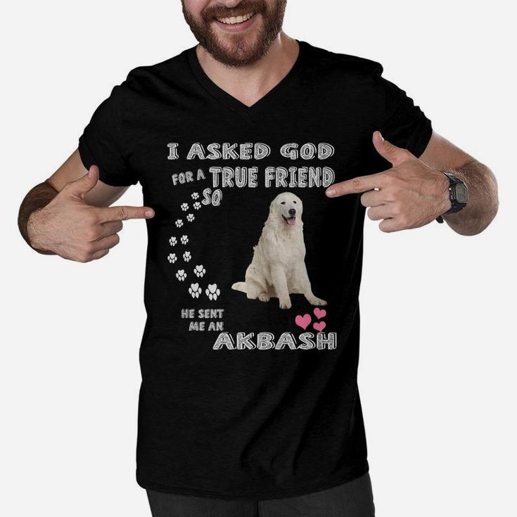 Akbash Dog Mom Dad, Coban Kopegi Puppy Lover, Cute Akbash Men V-Neck Tshirt