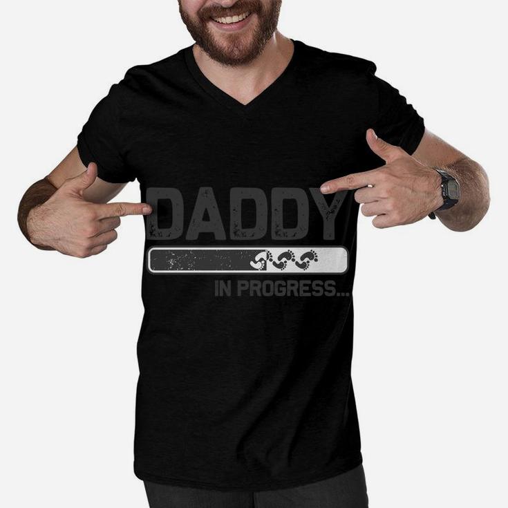 Baby Announcement For Dad With Saying Daddy In Progress Sweatshirt Men V-Neck Tshirt