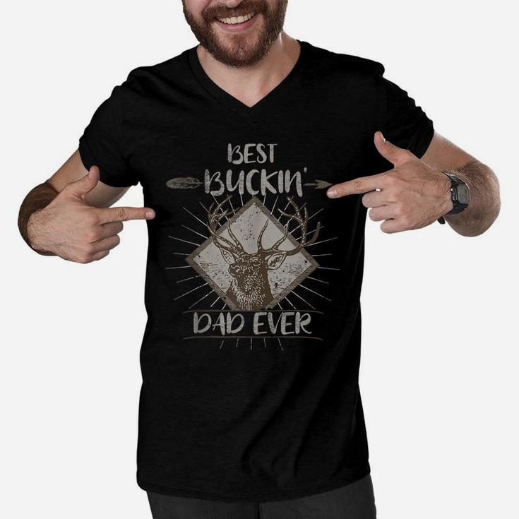 Best Buckin' Dad Ever  Bucking Hunting Deer Father's Day Men V-Neck Tshirt