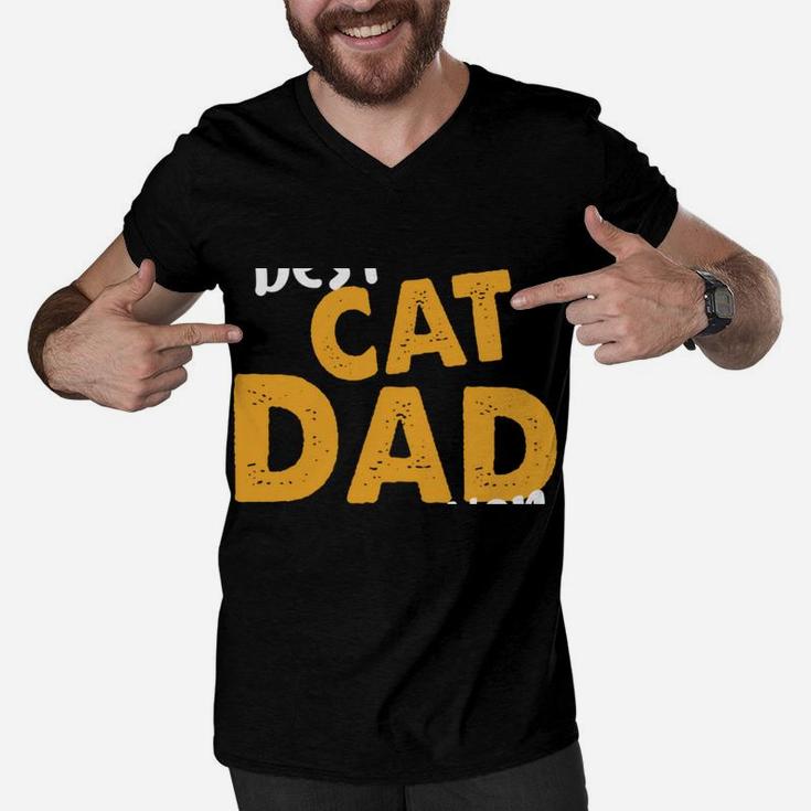 Best Cat Dad Ever Cat Daddy Father Cat Lovers Cat Dad Sweatshirt Men V-Neck Tshirt