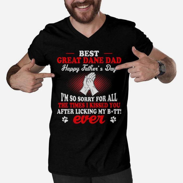 Best Great Dane Dog Dad Happy Father's Day Gift Men V-Neck Tshirt