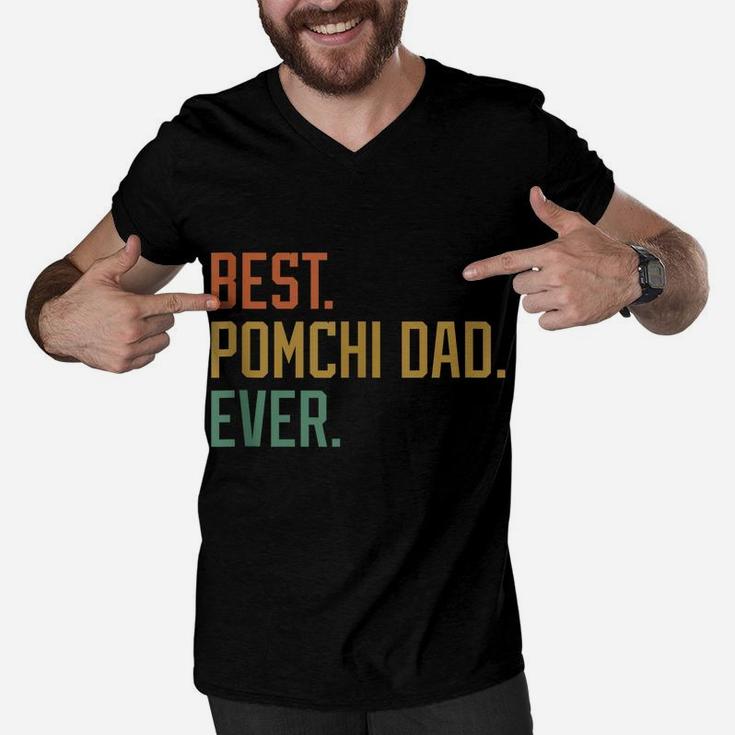 Best Pomchi Dad Ever Dog Breed Father's Day Canine Puppy Men V-Neck Tshirt