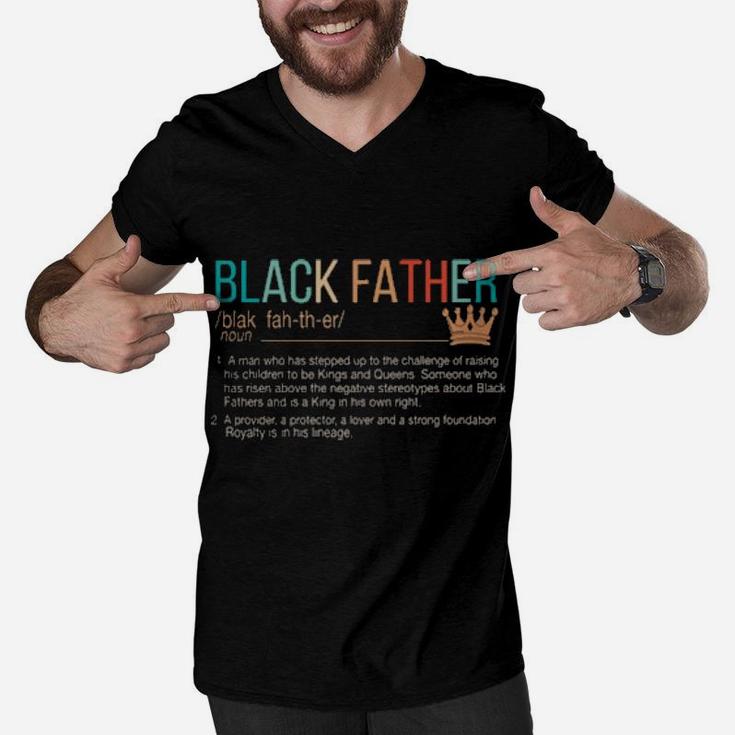 Black-Father-Definition-Vintage Men V-Neck Tshirt