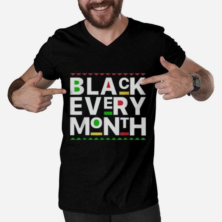 Black History Month Black Every Month Men V-Neck Tshirt