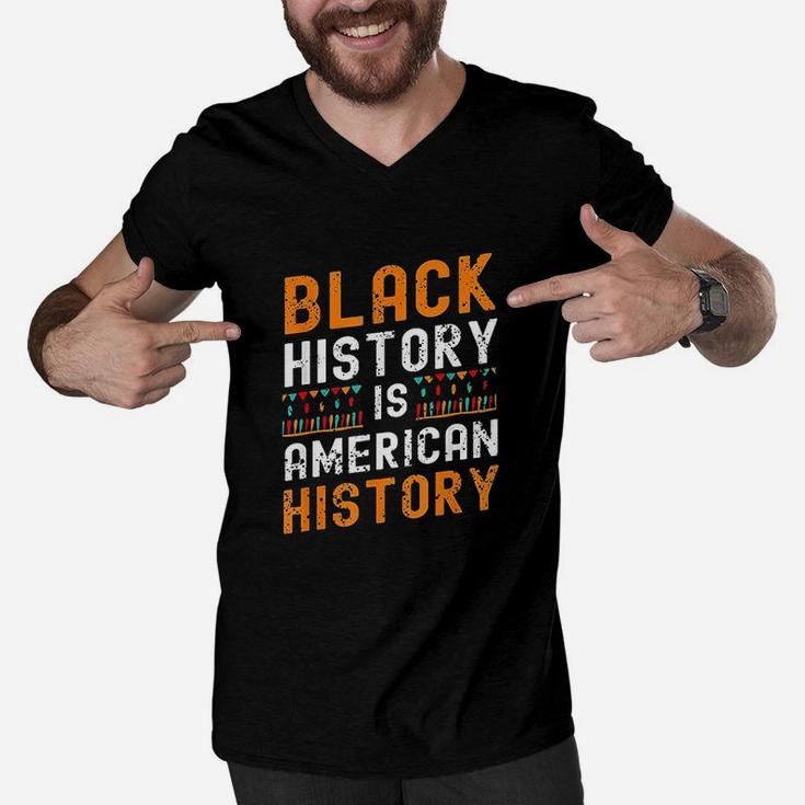 Black History Month Black Hisory Is American History African Men V-Neck Tshirt