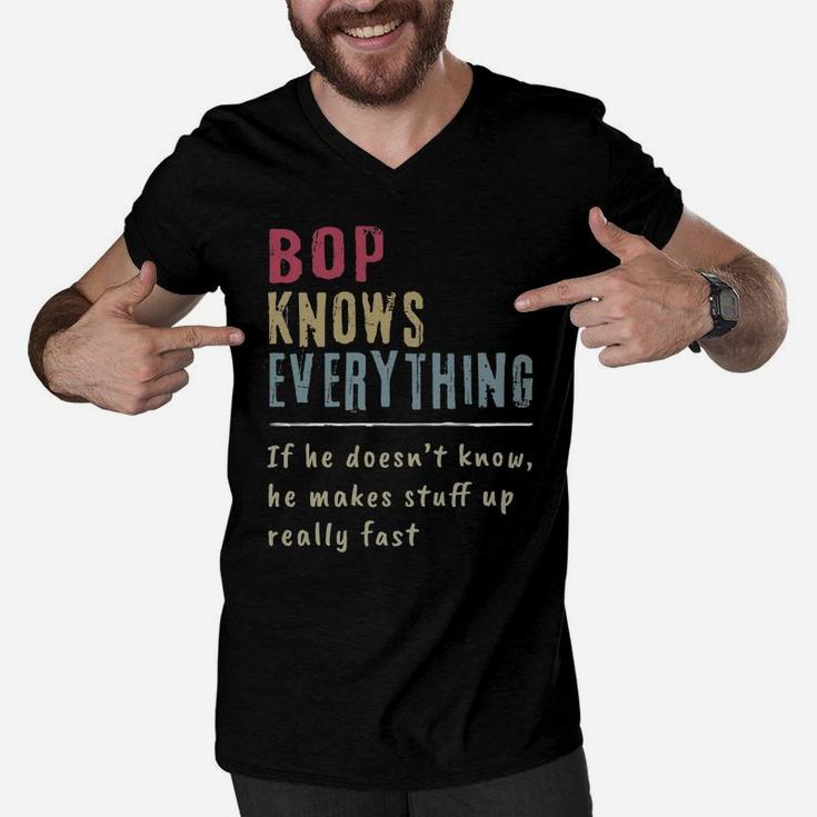 Bop Know Everything - Grandpa Gift Men V-Neck Tshirt