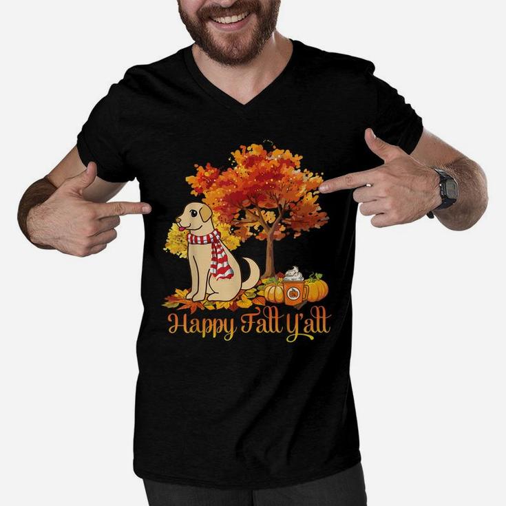 Chinook Dog Happy Fall Y'all Thanksgiving Day To Me Dad Mom Men V-Neck Tshirt