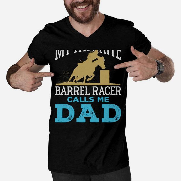 Cool Barrel Racing Dad Horse Funny Rodeo Sport Men V-Neck Tshirt