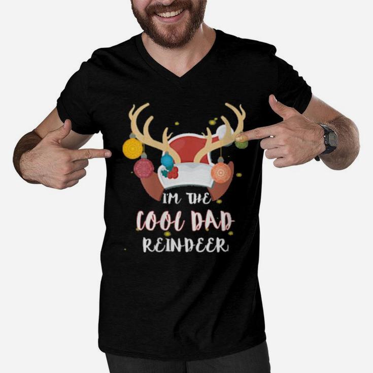Cool Dad Reindeer Group Matching Family Costume Xmas Men V-Neck Tshirt