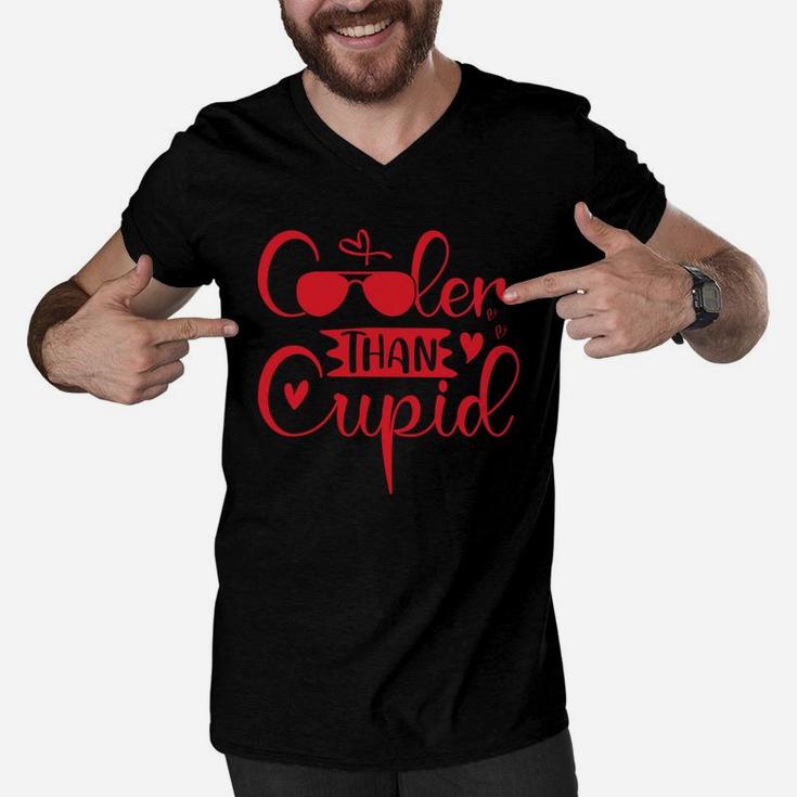 Cooler Than Cupid Valentines Day Present Happy Valentines Day Men V-Neck Tshirt