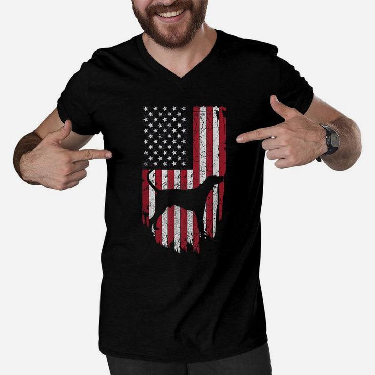 Coonhound Dog Mom Dad Patriotic Shirts, 4Th Of July Usa Flag Men V-Neck Tshirt