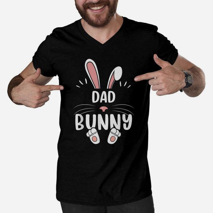 Dad Bunny Funny Matching Easter Bunny Egg Hunting Men V-Neck Tshirt