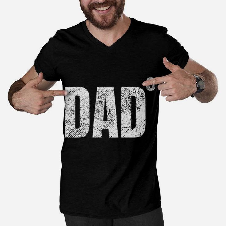 Dad Cubed Shirt Dad Of Three Mens Quote Funny Christmas Gift Men V-Neck Tshirt