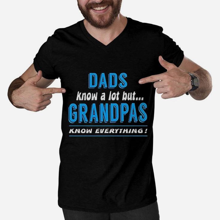 Dad Know A Lot But Grandpas Know Everything Men V-Neck Tshirt