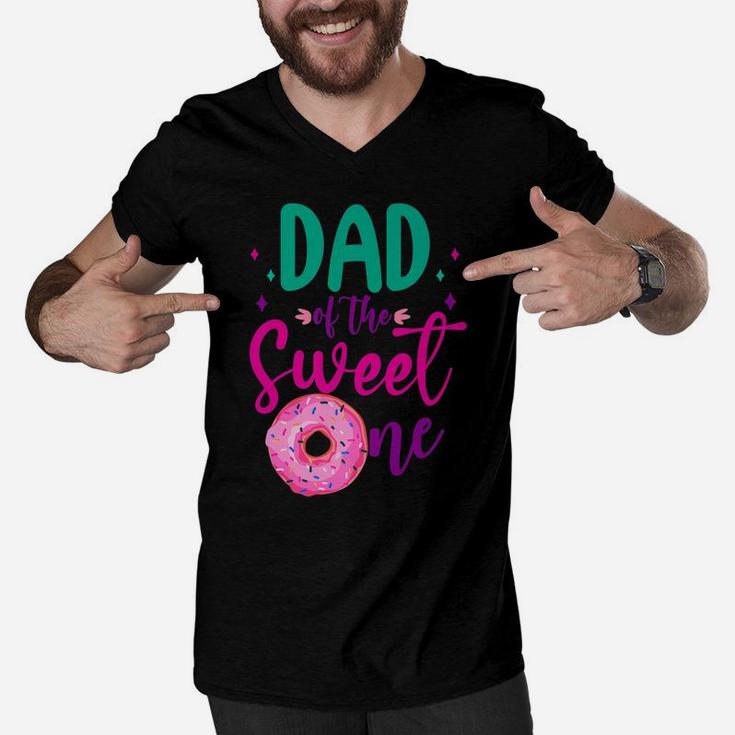 Dad Of Sweet One 1St Birthday Party Matching Family Donut Men V-Neck Tshirt