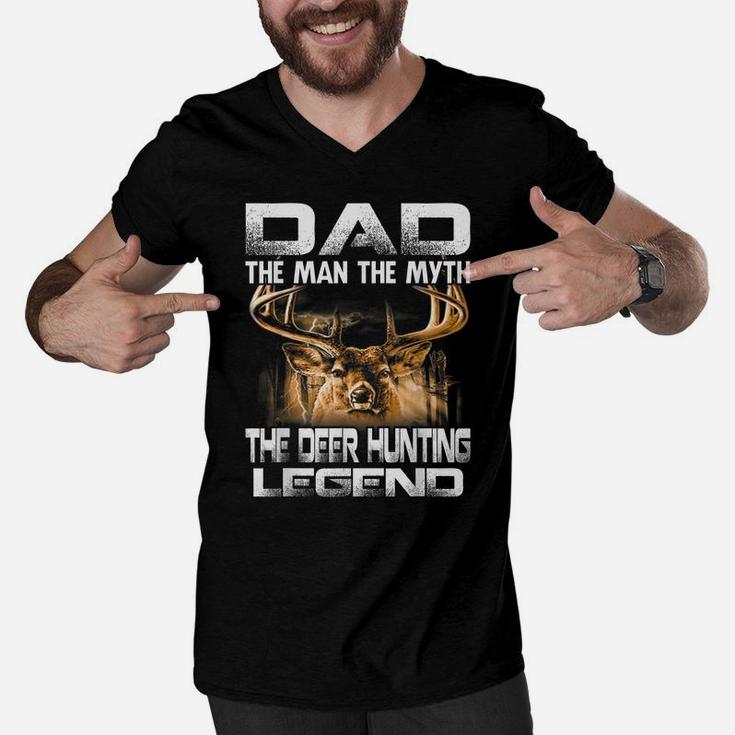 Dad The Man The Myth The Deer Hunting Legend Men V-Neck Tshirt