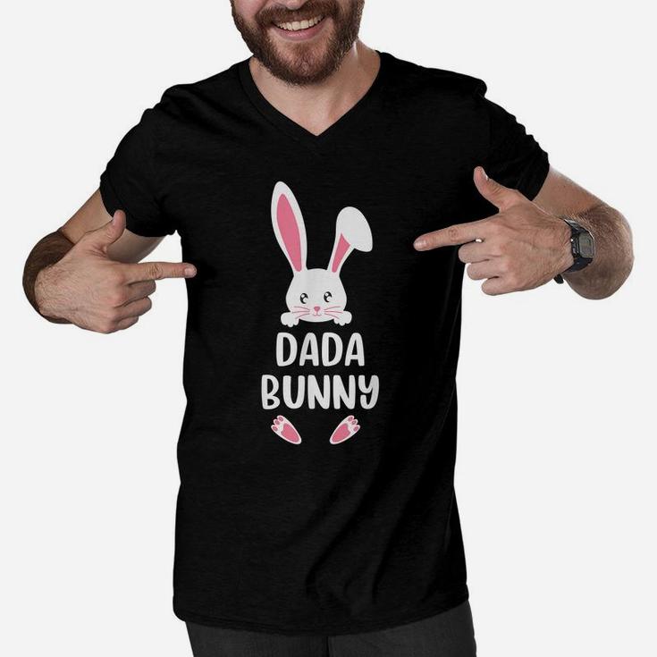 Dada Bunny Funny Matching Easter Bunny Egg Hunting Men V-Neck Tshirt