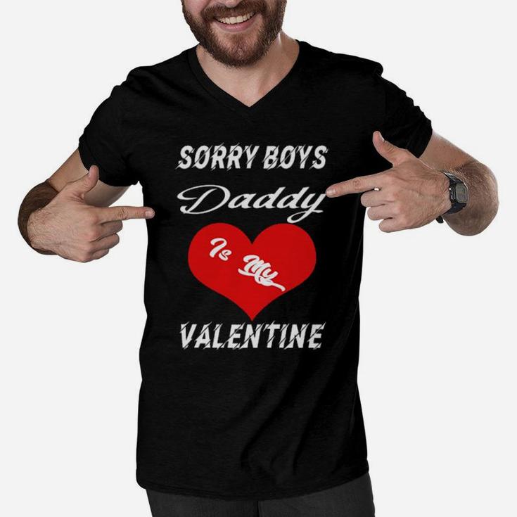 Daddy Is My Valentine Men V-Neck Tshirt