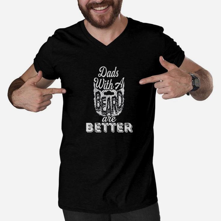 Dads With A Beards Are Better Men V-Neck Tshirt