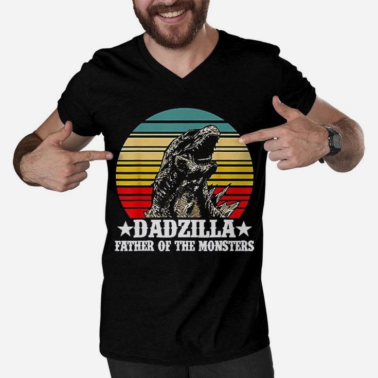 Dadzilla Father Of The Monsters Dinosaur Men V-Neck Tshirt
