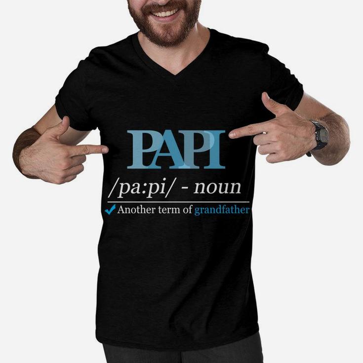 Definition Papi Funny Grandpa Dad Fathers Day Christmas Gift Men V-Neck Tshirt