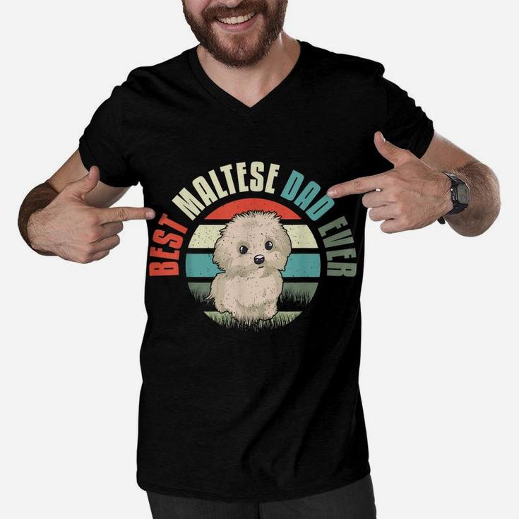 Dog Dad Maltese Cute Men Men V-Neck Tshirt
