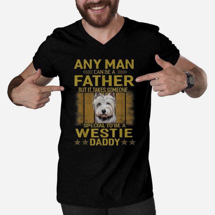 Dogs 365 Westie Dog Daddy Dad Gift For Men Men V-Neck Tshirt