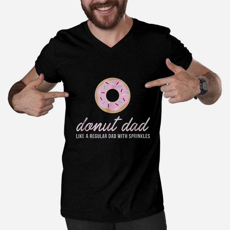 Donut Dad Funny Cute Sprinkles Trendy Men V-Neck Tshirt